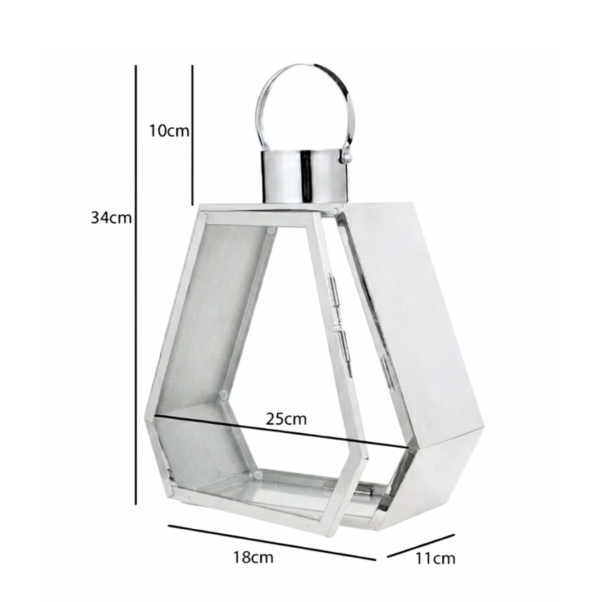 Dekorativ lanterne PALACE 34 cm i blank krom