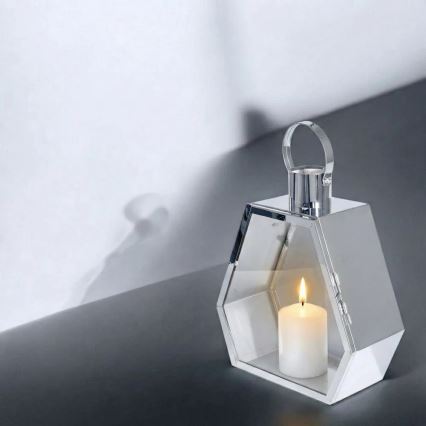 Dekorativ lanterne PALACE 43 cm i blank krom