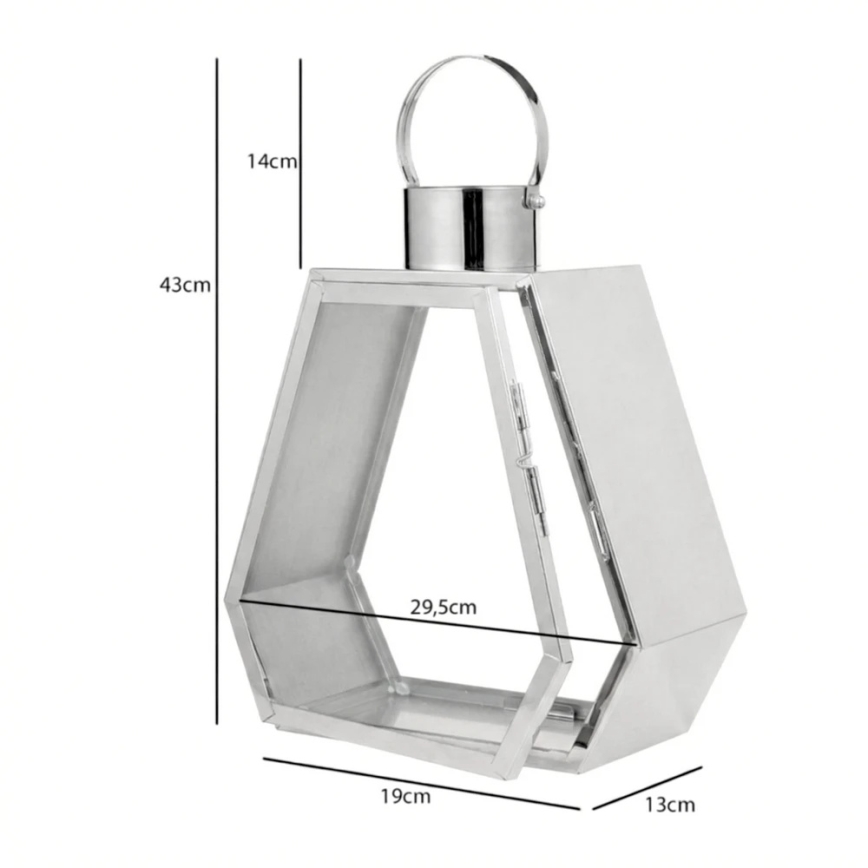 Dekorativ lanterne PALACE 43 cm i blank krom