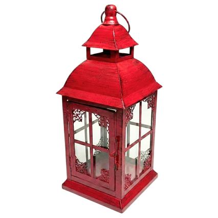 Dekorativ lanterne REDY 30,5 cm rød