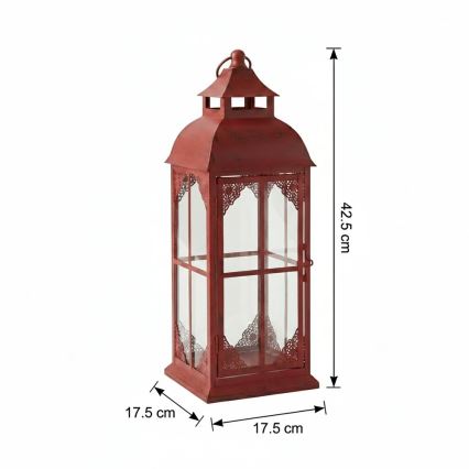Dekorativ lanterne REDY 42 cm rød