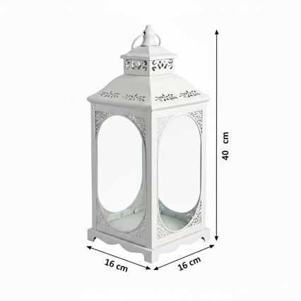 Dekorativ lanterne ROSEHILL 27,5 cm hvid