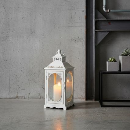 Dekorativ lanterne ROSEHILL 40 cm hvid