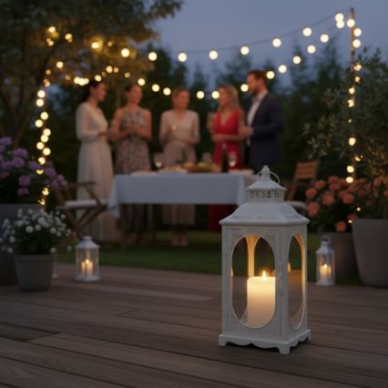 Dekorativ lanterne ROSEHILL 40 cm hvid