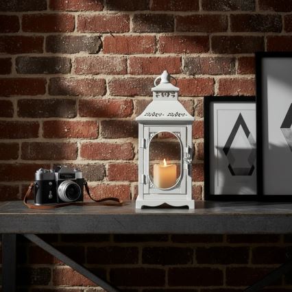 Dekorativ lanterne ROSEHILL 40 cm hvid