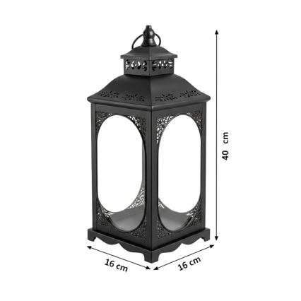 Dekorativ lanterne ROSEHILL 40 cm, sort