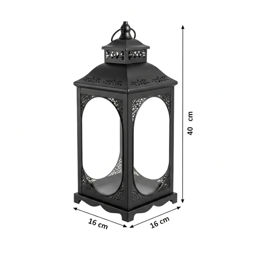 Dekorativ lanterne ROSEHILL 40 cm, sort