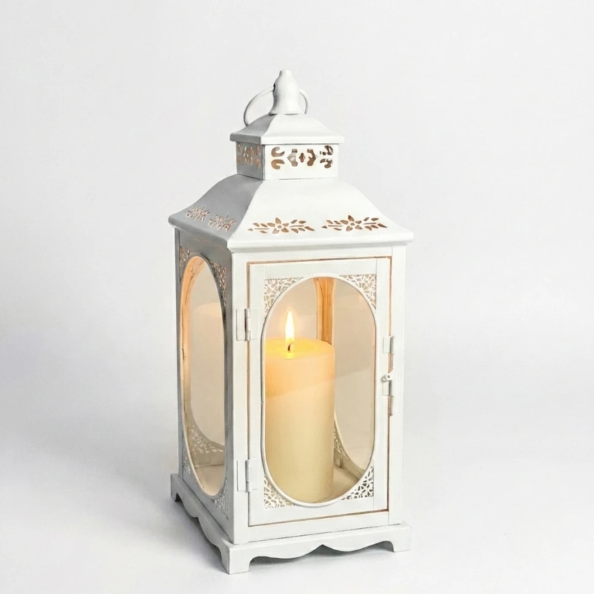 Dekorativ lanterne ROSEHILL 54,5 cm hvid