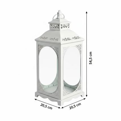 Dekorativ lanterne ROSEHILL 54,5 cm hvid