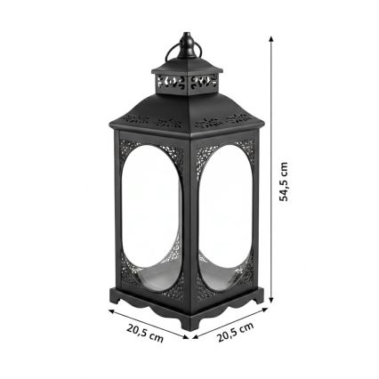 Dekorativ lanterne ROSEHILL 54,5 cm, sort
