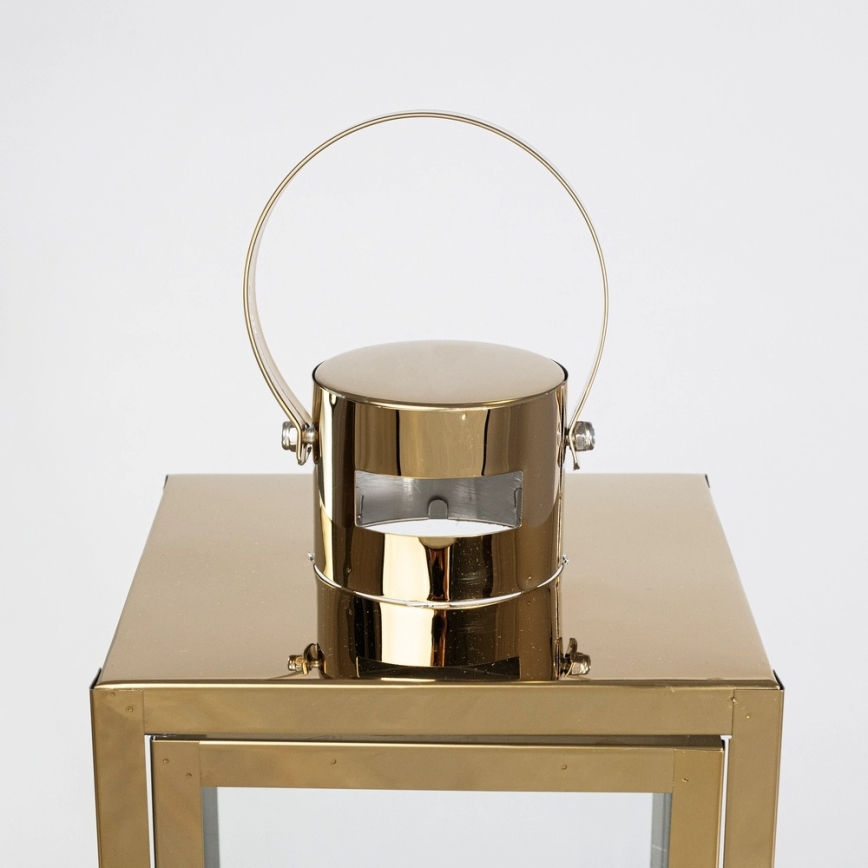 Dekorativ lanterne TOWER 29 cm guldfarvet