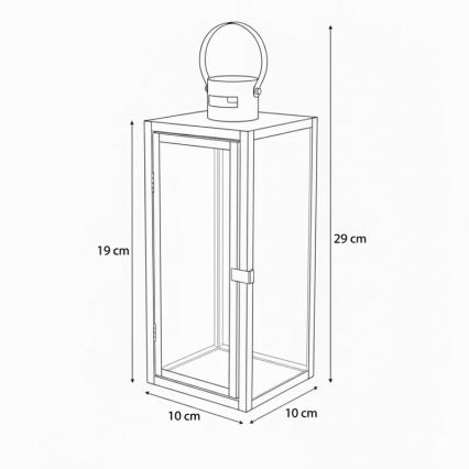 Dekorativ lanterne TOWER 29 cm guldfarvet
