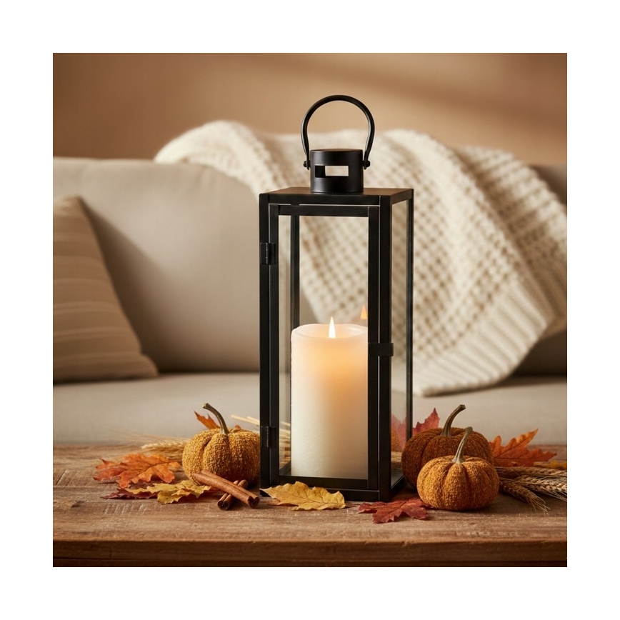 Dekorativ lanterne TOWER 29 cm sort