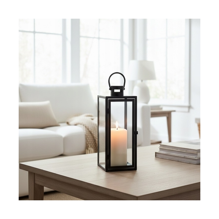 Dekorativ lanterne TOWER 29 cm sort