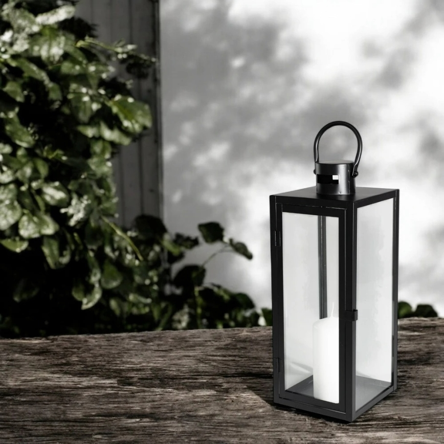 Dekorativ lanterne TOWER 38 cm sort