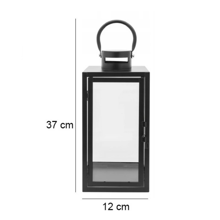 Dekorativ lanterne TOWER 38 cm sort