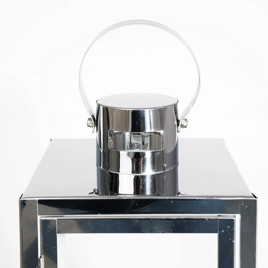 Dekorativ lanterne TOWER 49 cm, poleret krom
