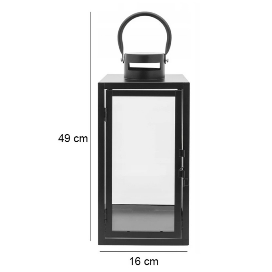 Dekorativ lanterne TOWER, 49 cm, sort