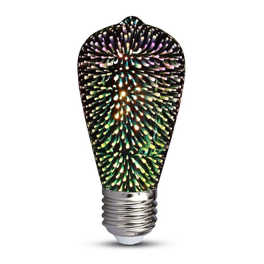 Dekorativ LED 3D-pære FILAMENT ST64 E27/3W/230V 3000K