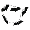 Dekorativ LED lyskæde HALLOWEEN 10xLED/2xAA/varm hvid 1,3 m flagermus