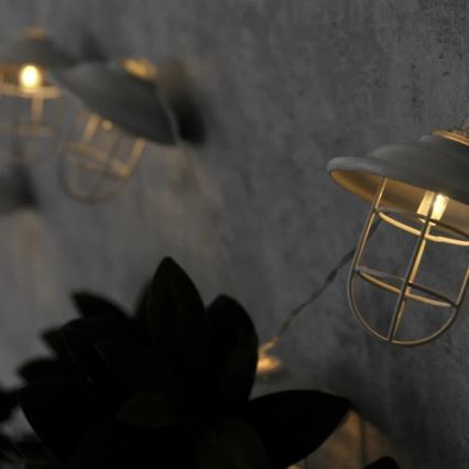 Dekorativ LED lyskæde LOFT 10xLED/2xAA udendørsbrug