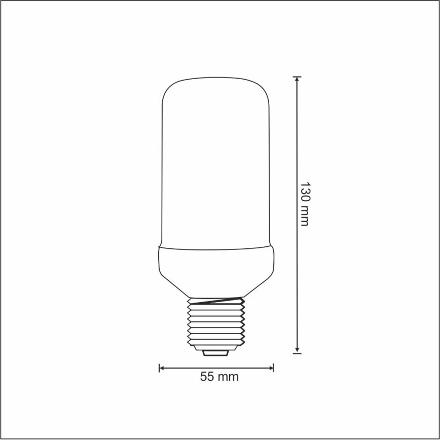 Dekorativ LED-pære FLAME T60 E27/3W/230V 1400K