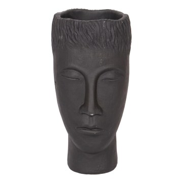 Dekorativ vase 25x14x12,5 cm sort/cement