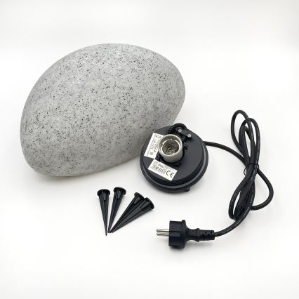 Dekorativt udendørsarmatur LUMISTONE 1xE27/15W/230V IP65 Ø 31,8 cm