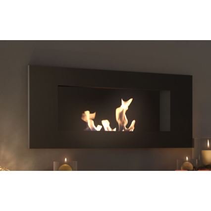 Kratki - Indbygget BIO pejs 40x90 cm 2 kW sort