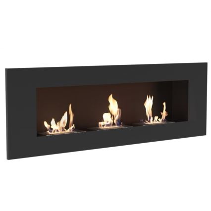 Kratki - Indbygget BIO pejs 40x120 cm 3x1,1kW sort