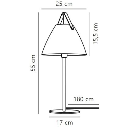 DFTP by Nordlux - Bordlampe STRAP 1xE27/40W/230V sort