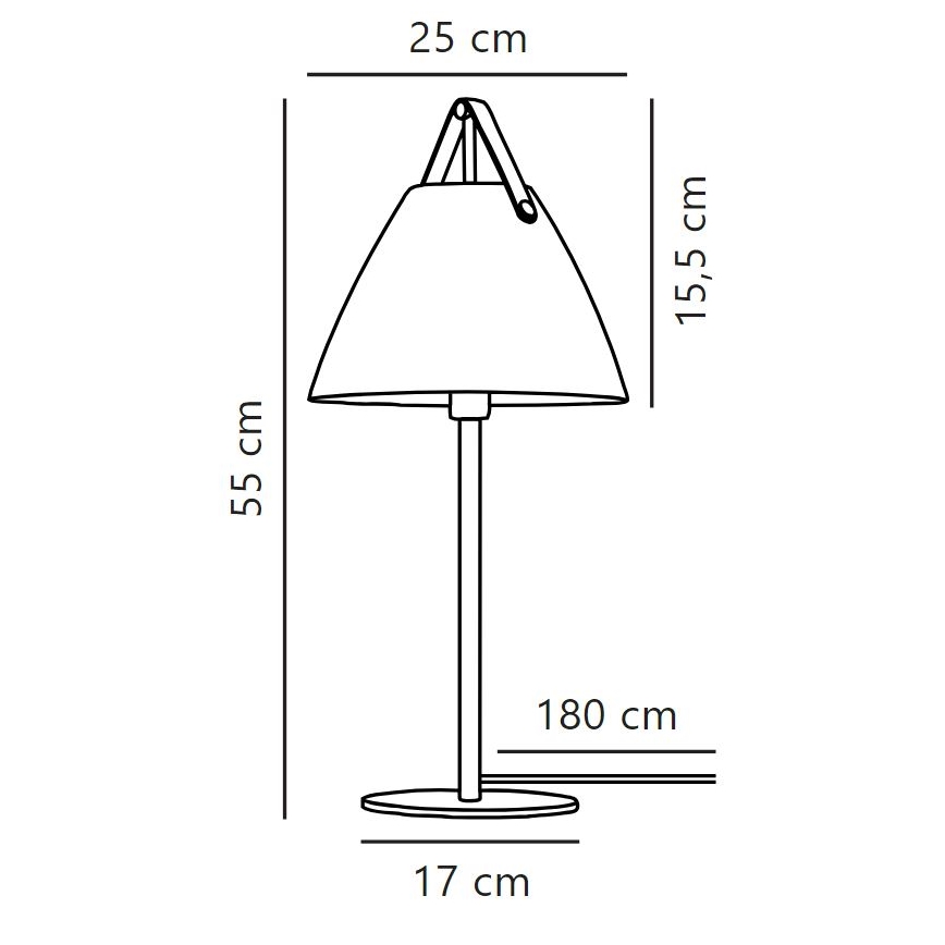 DFTP by Nordlux - Bordlampe STRAP 1xE27/40W/230V sort
