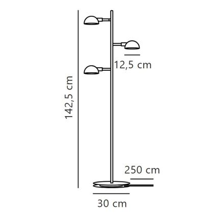 DFTP by Nordlux - Gulvlampe NOMI 3xE14/8W/230V sort