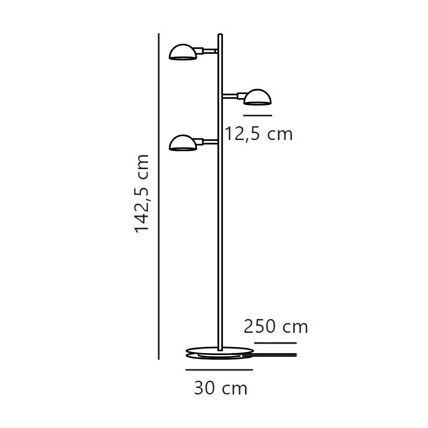 DFTP by Nordlux - Gulvlampe NOMI 3xE14/8W/230V sort