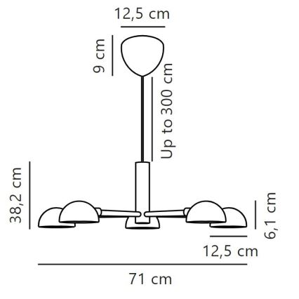 DFTP by Nordlux - Pendel NOMI 5xE14/8W/230V sort