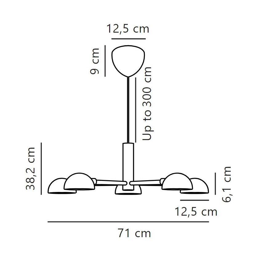 DFTP by Nordlux - Pendel NOMI 5xE14/8W/230V sort