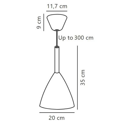 DFTP by Nordlux - Pendel PURE 1xE27/40W/230V diameter 20 cm hvid/aske