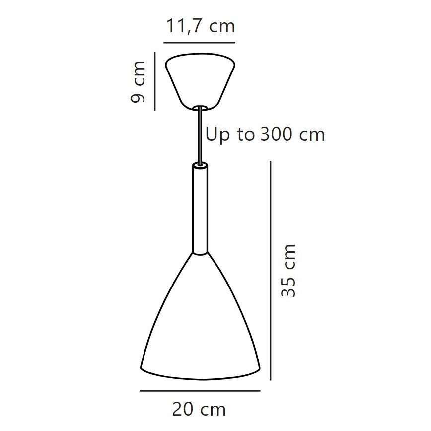 DFTP by Nordlux - Pendel PURE 1xE27/40W/230V diameter 20 cm hvid/aske