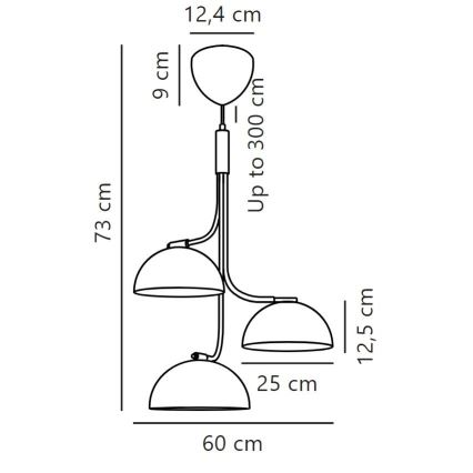 DFTP by Nordlux - Pendel TULLIO 3xE14/25W/230V hvid