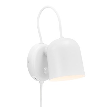 DFTP by Nordlux - Væglampe med USB-port ANGLE 1xGU10/25W/230V hvid