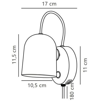 DFTP by Nordlux - Vægspot med USB port ANGLE 1xGU10/25W/230V hvid