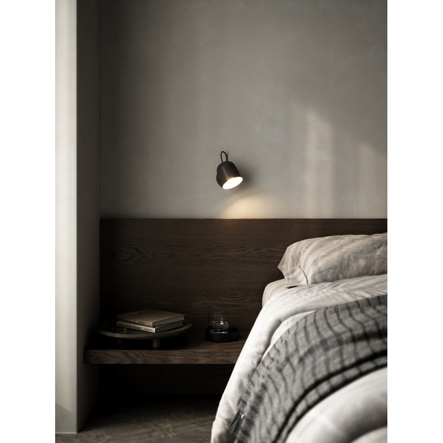 DFTP by Nordlux - Vægspot med USB port ANGLE 1xGU10/25W/230V sort