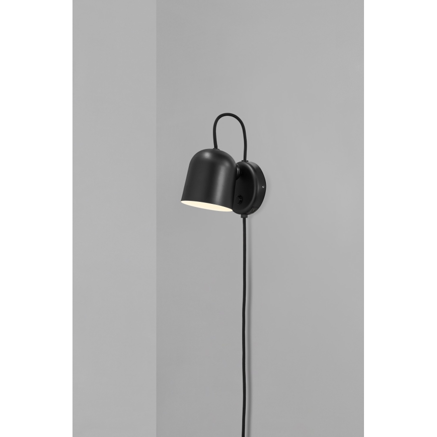 DFTP by Nordlux - Vægspot med USB port ANGLE 1xGU10/25W/230V sort