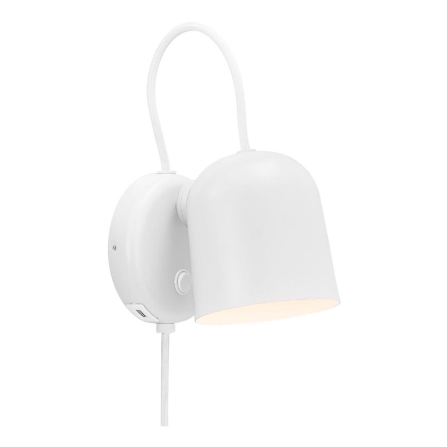DFTP by Nordlux - Vægspot med USB port ANGLE 1xGU10/25W/230V hvid