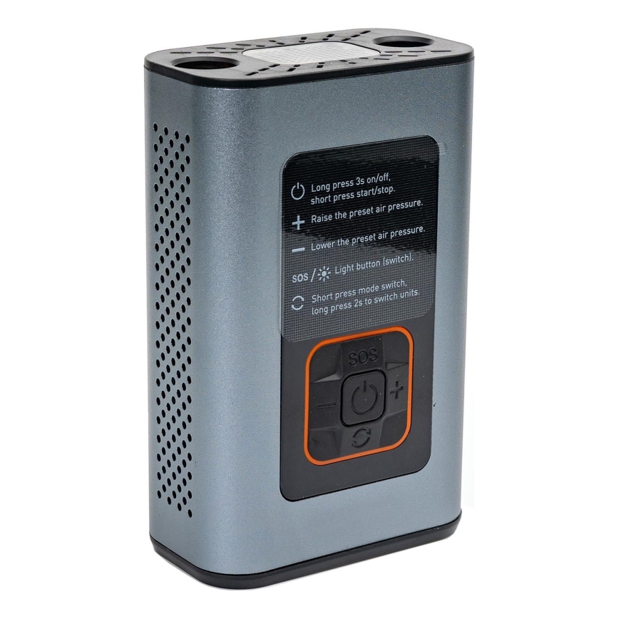 Digital LED lommekompressor 3-i-1 4000 mAh 5W sort
