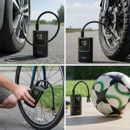 Digital lommekompressor 5V 4000 mAh sort