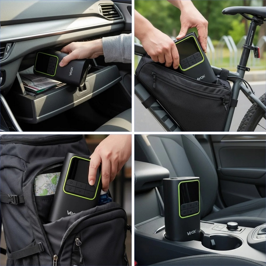 Digital lommekompressor 5V 4000 mAh sort