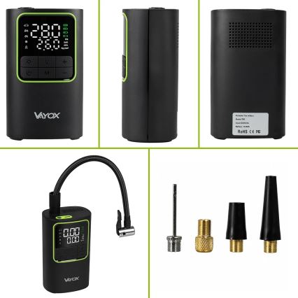 Digital lommekompressor 5V 4000 mAh sort