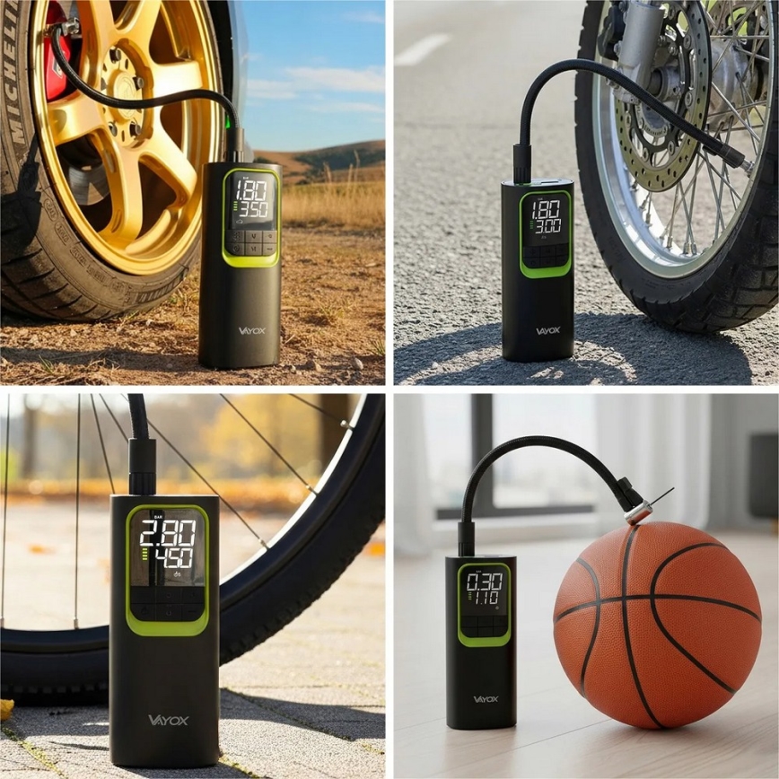 Digital lommekompressor 5V 8000 mAh sort