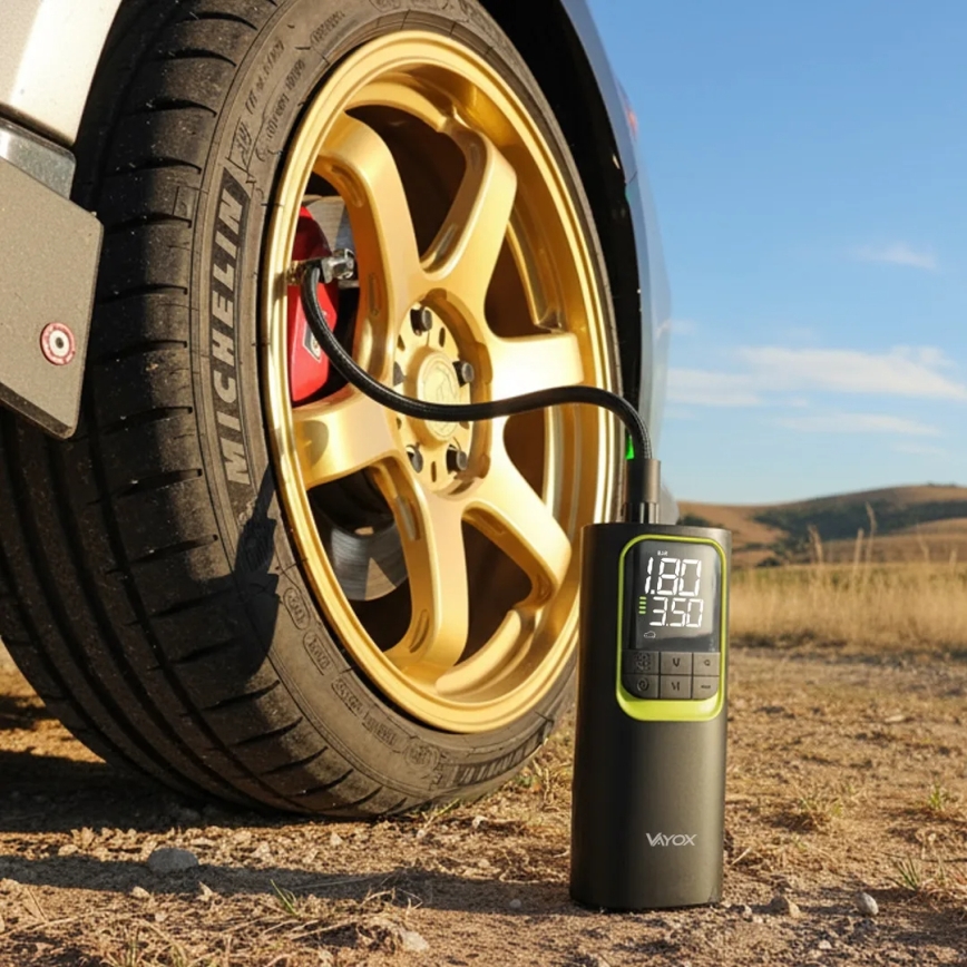 Digital lommekompressor 5V 8000 mAh sort